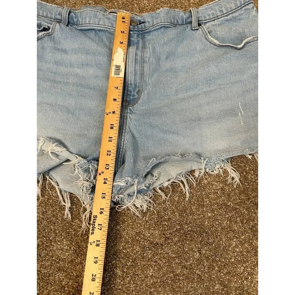 Abercrombie & Fitch cut denim jean shorts frayed hem SZ 22 36”